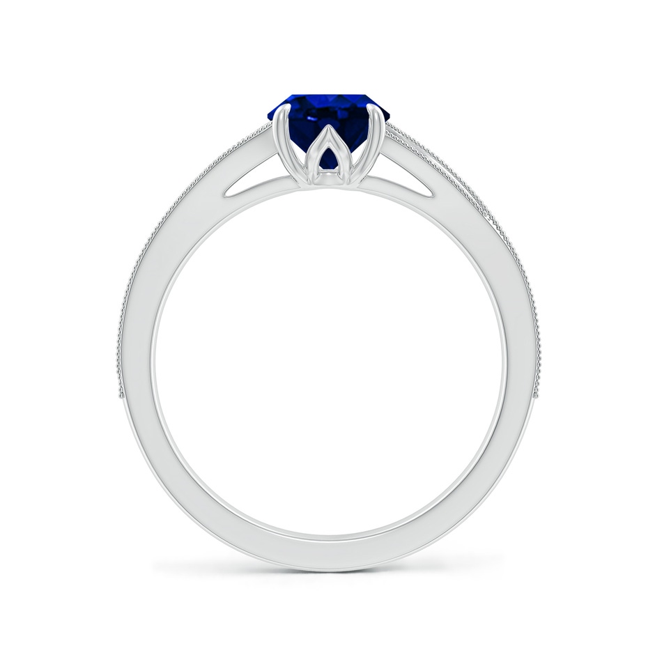 8x6mm Lab-Grown Vintage Inspired Oval Blue Sapphire Split Shank Engagement Ring in White Gold side 199