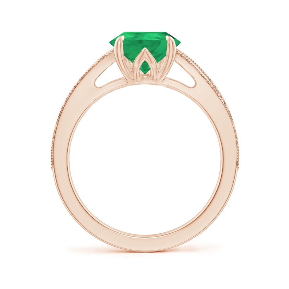 10x8mm A Vintage Inspired Pear Emerald Split Shank Engagement Ring in Rose Gold side 199