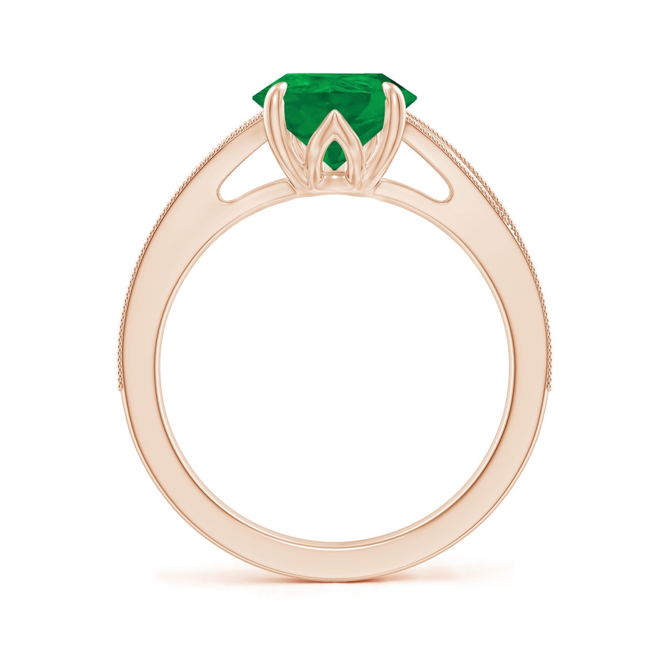 10x8mm AA Vintage Inspired Pear Emerald Split Shank Engagement Ring in Rose Gold side 199