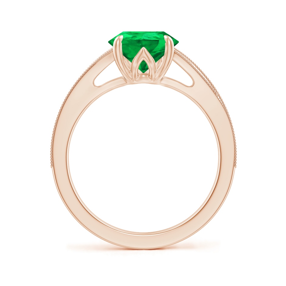 10x8mm AAA Vintage Inspired Pear Emerald Split Shank Engagement Ring in Rose Gold side 199
