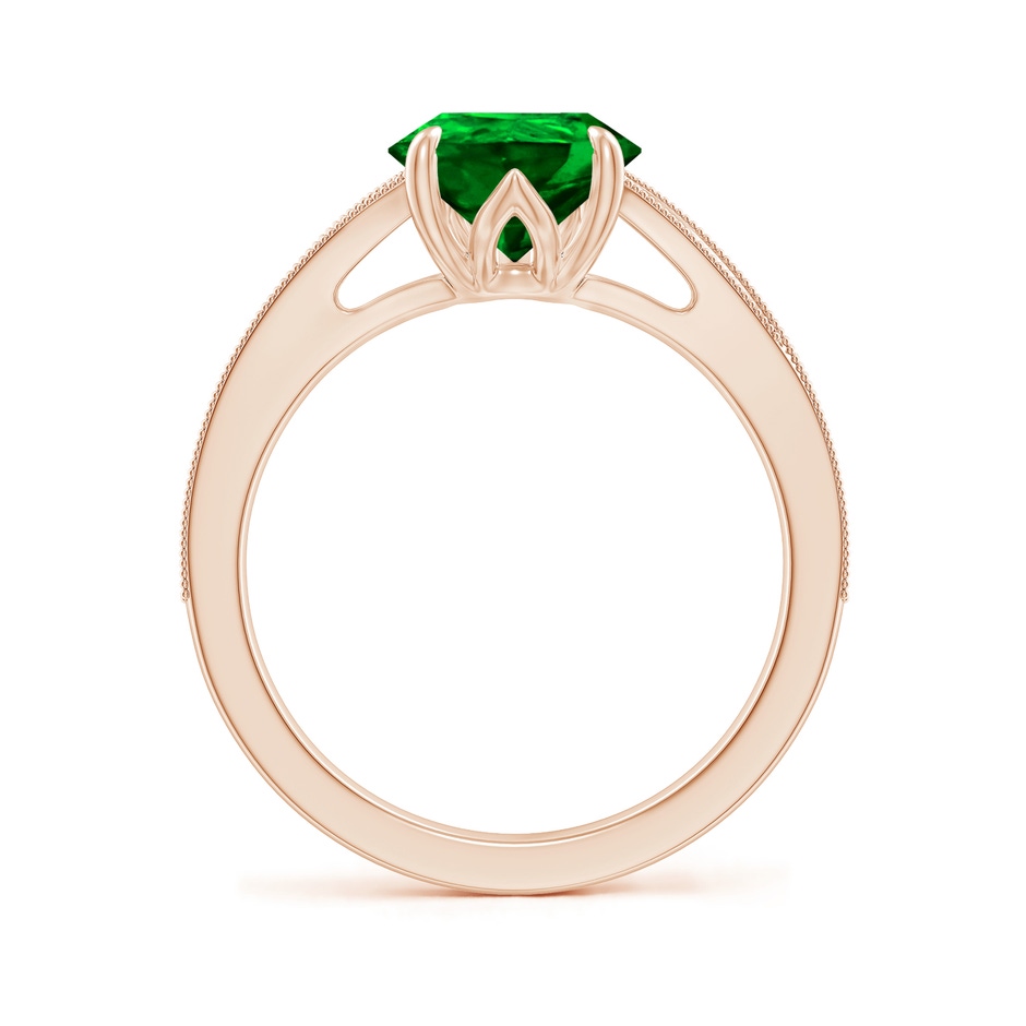 10x8mm AAAA Vintage Inspired Pear Emerald Split Shank Engagement Ring in 18K Rose Gold side 199