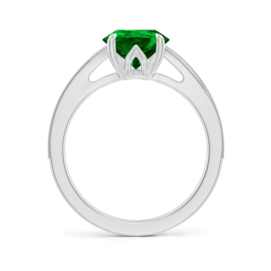 10x8mm AAAA Vintage Inspired Pear Emerald Split Shank Engagement Ring in P950 Platinum side 199