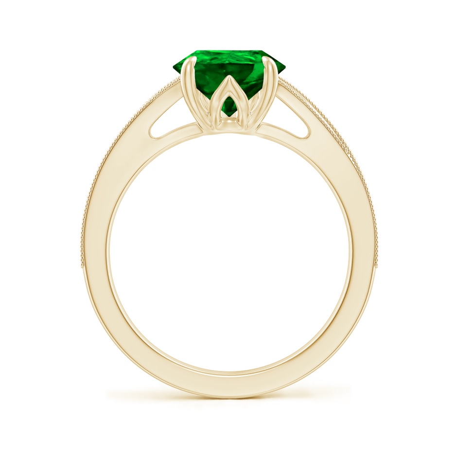 10x8mm AAAA Vintage Inspired Pear Emerald Split Shank Engagement Ring in Yellow Gold side 199
