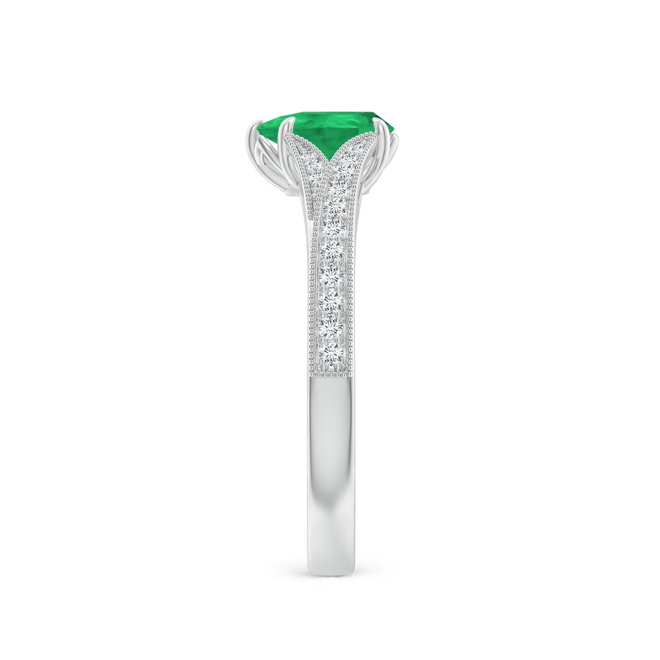 7x5mm A Vintage Inspired Pear Emerald Split Shank Engagement Ring in P950 Platinum side 299