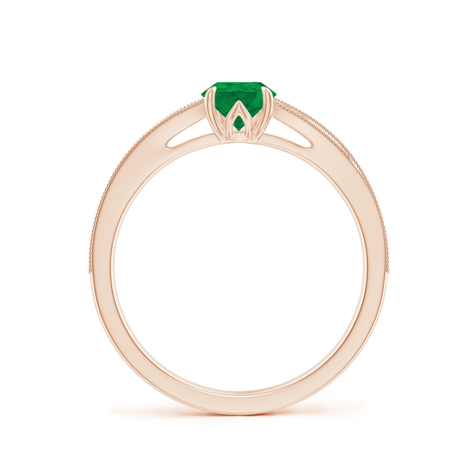 7x5mm AA Vintage Inspired Pear Emerald Split Shank Engagement Ring in Rose Gold side 199