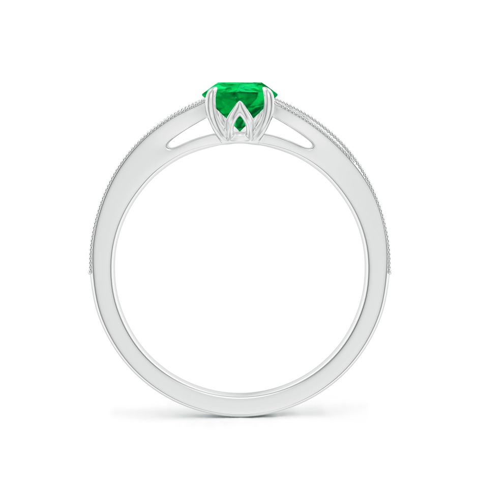 7x5mm AAA Vintage Inspired Pear Emerald Split Shank Engagement Ring in White Gold side 199