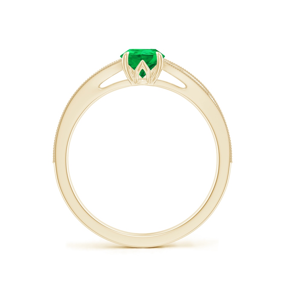 7x5mm AAA Vintage Inspired Pear Emerald Split Shank Engagement Ring in Yellow Gold side 199