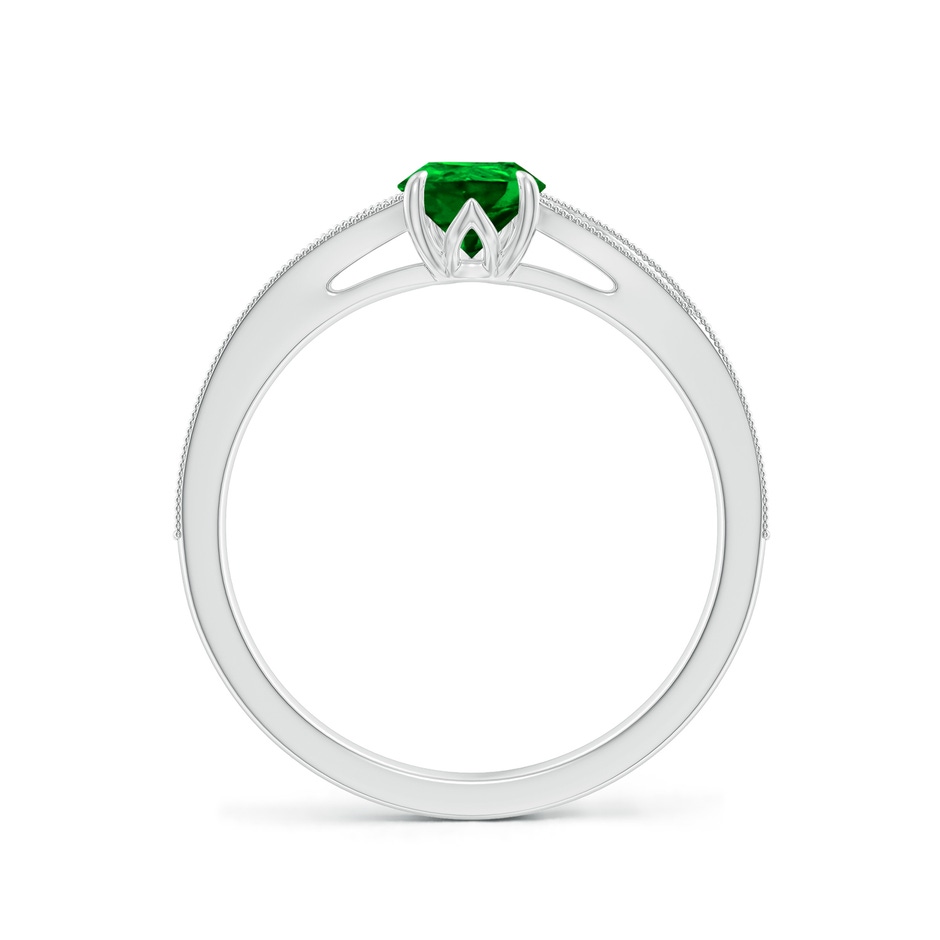 7x5mm AAAA Vintage Inspired Pear Emerald Split Shank Engagement Ring in White Gold side 199