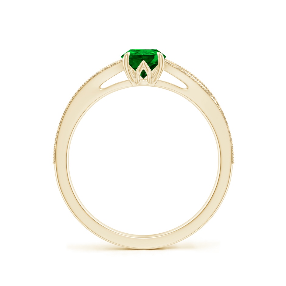 7x5mm AAAA Vintage Inspired Pear Emerald Split Shank Engagement Ring in Yellow Gold side 199