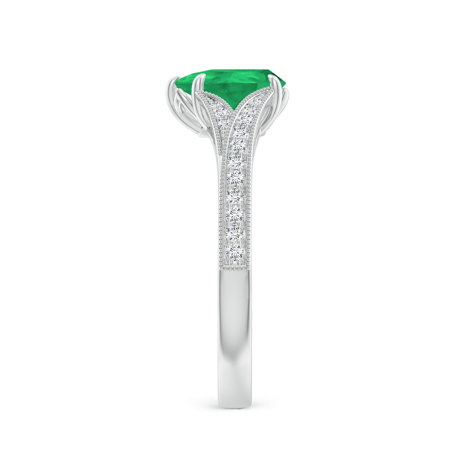8x6mm A Vintage Inspired Pear Emerald Split Shank Engagement Ring in White Gold side 299