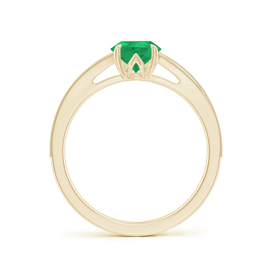 8x6mm A Vintage Inspired Pear Emerald Split Shank Engagement Ring in Yellow Gold side 199
