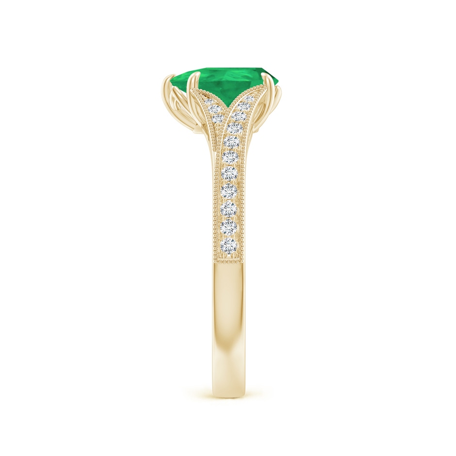 8x6mm A Vintage Inspired Pear Emerald Split Shank Engagement Ring in Yellow Gold side 299
