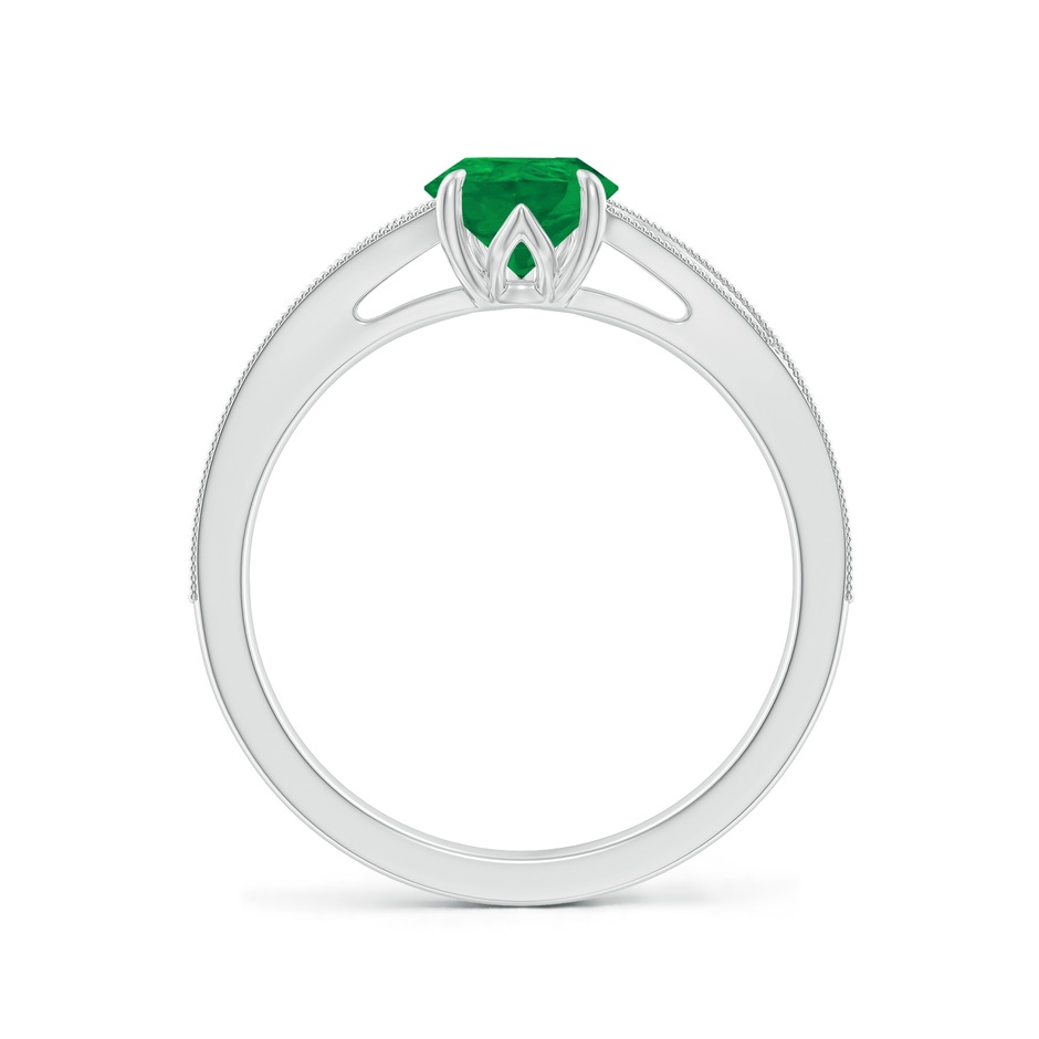 8x6mm AA Vintage Inspired Pear Emerald Split Shank Engagement Ring in P950 Platinum side 199