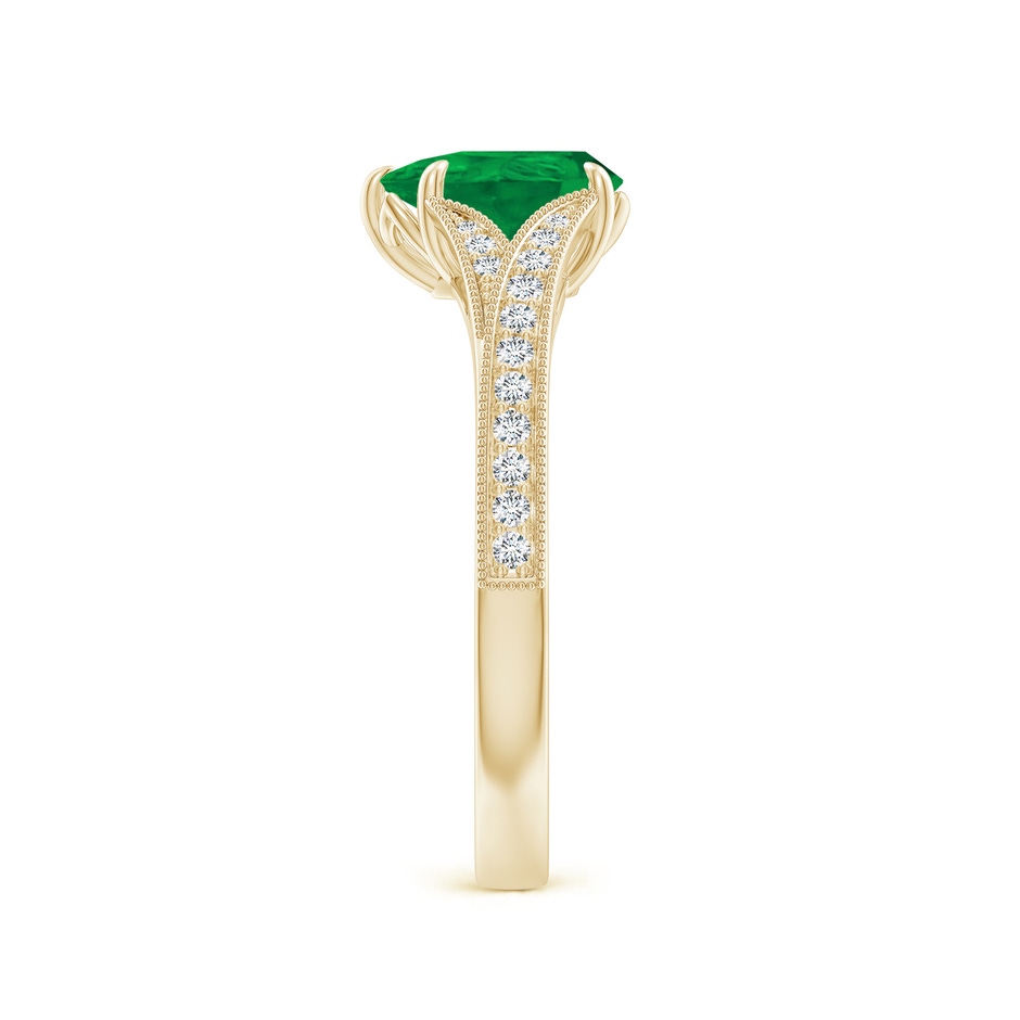 8x6mm AA Vintage Inspired Pear Emerald Split Shank Engagement Ring in Yellow Gold side 299
