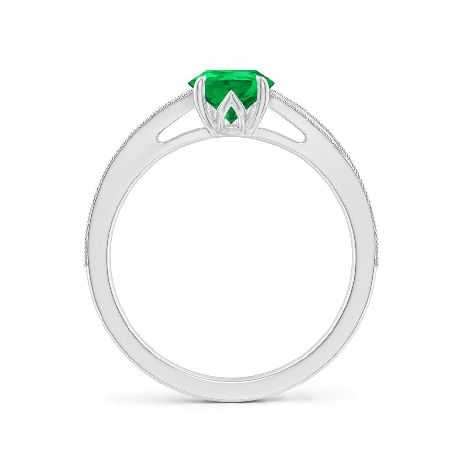 8x6mm AAA Vintage Inspired Pear Emerald Split Shank Engagement Ring in White Gold side 199