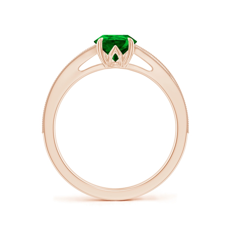 8x6mm AAAA Vintage Inspired Pear Emerald Split Shank Engagement Ring in 18K Rose Gold side 199