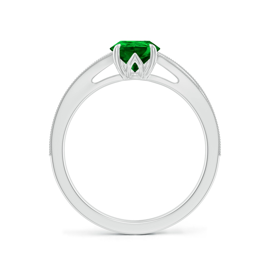 8x6mm AAAA Vintage Inspired Pear Emerald Split Shank Engagement Ring in P950 Platinum side 199