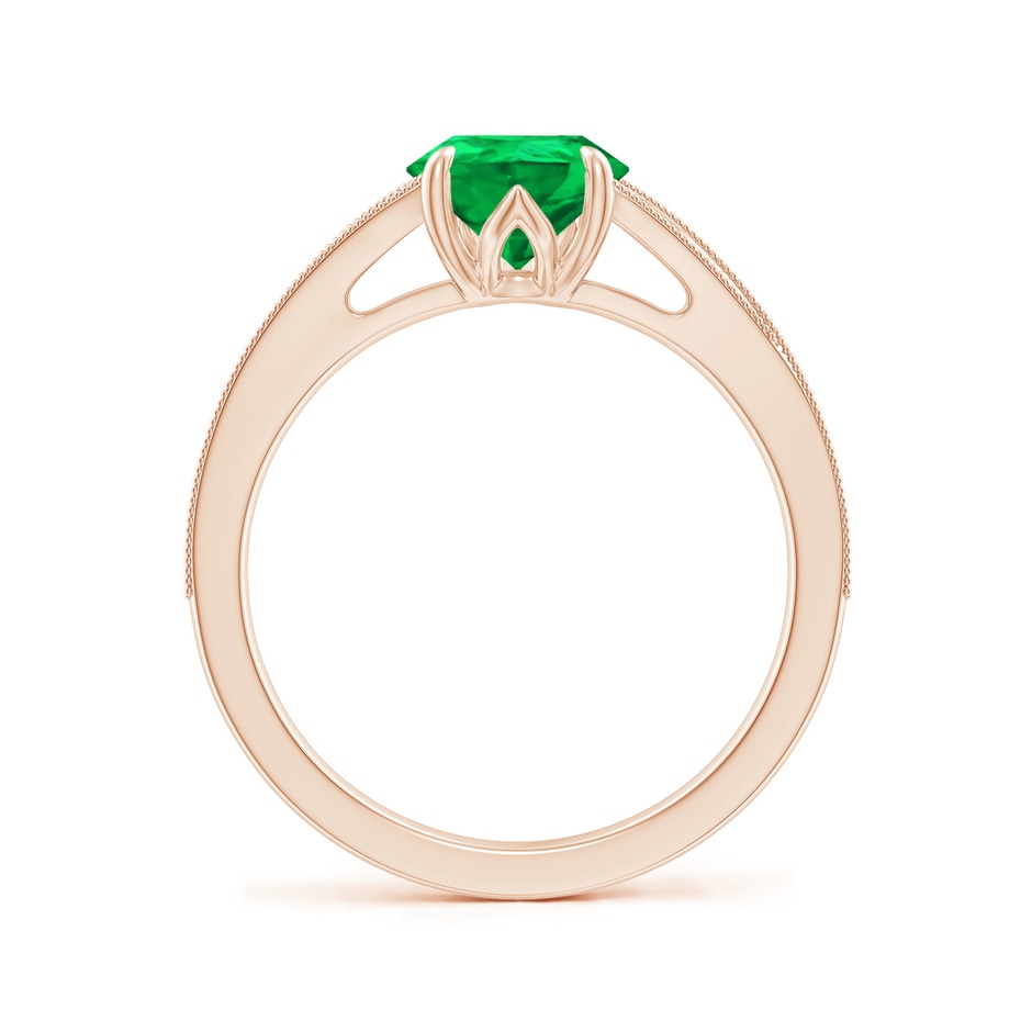 9x7mm AAA Vintage Inspired Pear Emerald Split Shank Engagement Ring in 18K Rose Gold side 199