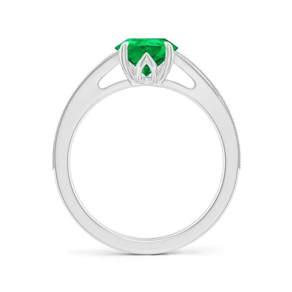 9x7mm AAA Vintage Inspired Pear Emerald Split Shank Engagement Ring in White Gold side 199