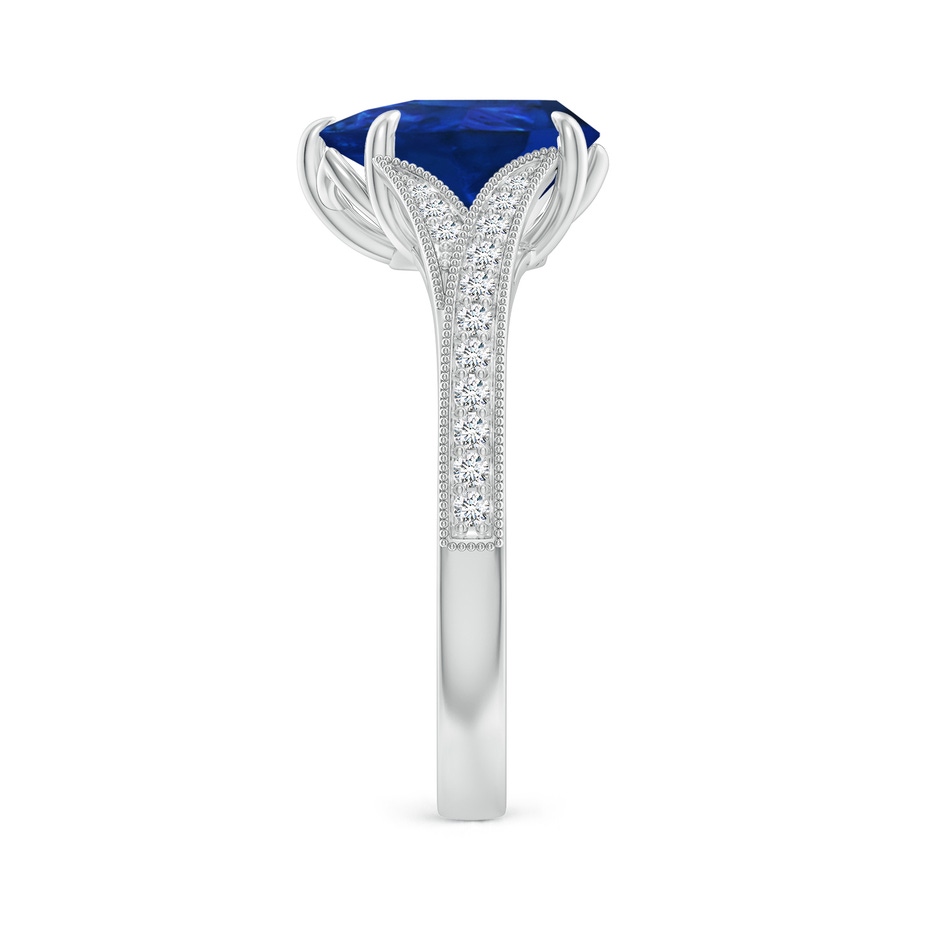 10x8mm AAA Vintage Inspired Pear Blue Sapphire Split Shank Engagement Ring in P950 Platinum side 299