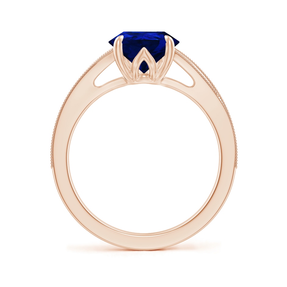 10x8mm AAAA Vintage Inspired Pear Blue Sapphire Split Shank Engagement Ring in Rose Gold side 199