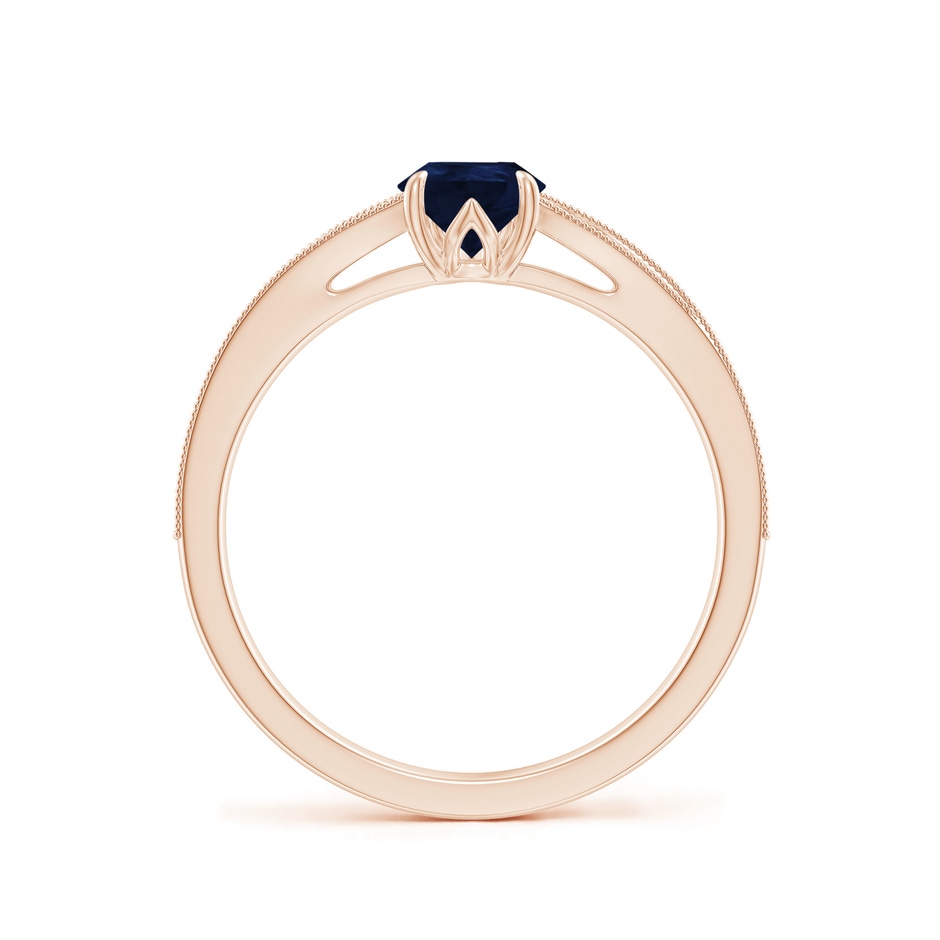 7x5mm A Vintage Inspired Pear Blue Sapphire Split Shank Engagement Ring in Rose Gold side 199