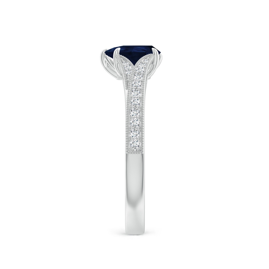 7x5mm A Vintage Inspired Pear Blue Sapphire Split Shank Engagement Ring in White Gold side 299