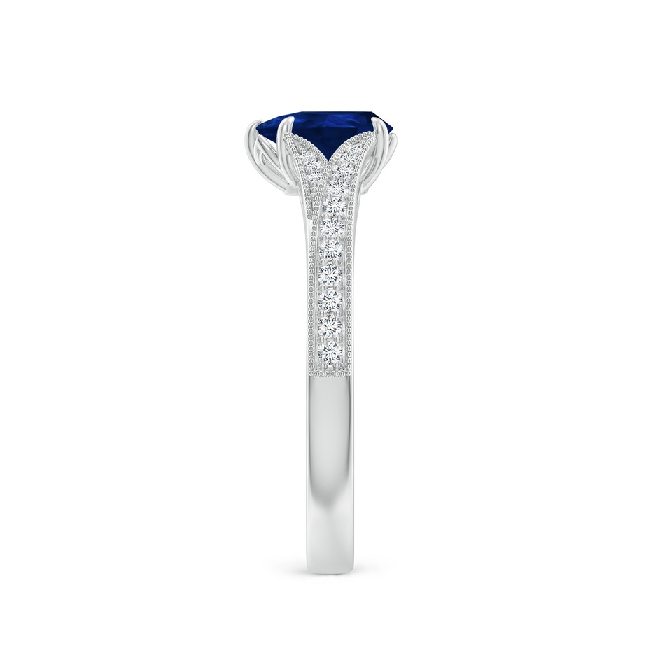 7x5mm AA Vintage Inspired Pear Blue Sapphire Split Shank Engagement Ring in White Gold side 299