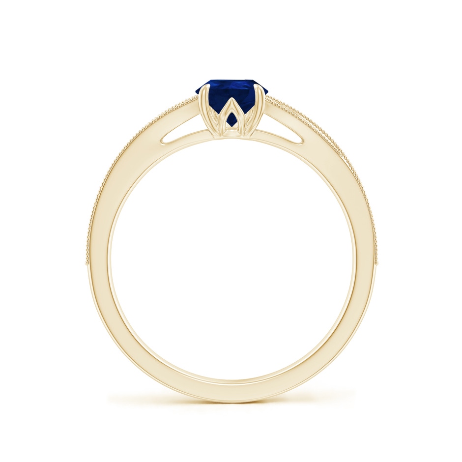 7x5mm AA Vintage Inspired Pear Blue Sapphire Split Shank Engagement Ring in Yellow Gold side 199