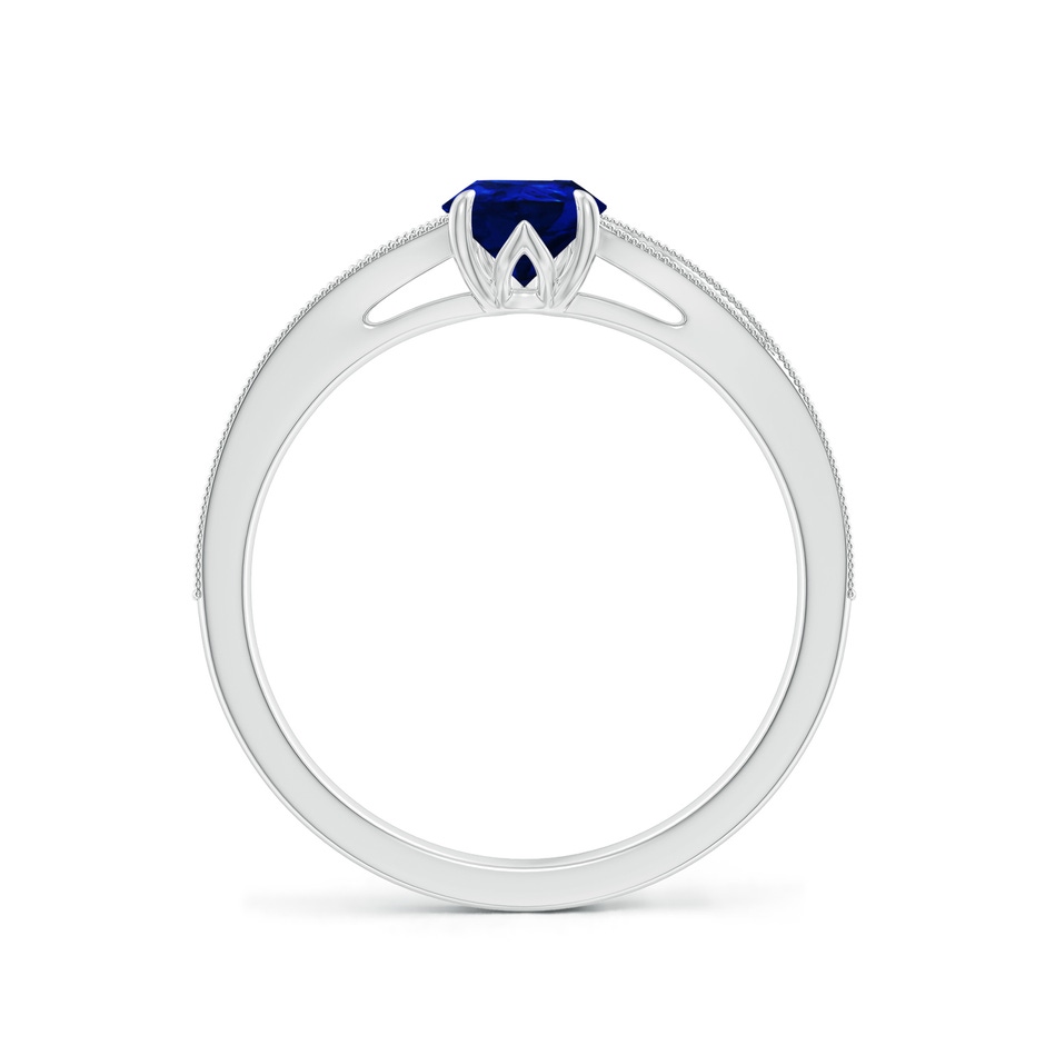 7x5mm Lab-Grown Vintage Inspired Pear Blue Sapphire Split Shank Engagement Ring in 18K White Gold side 199