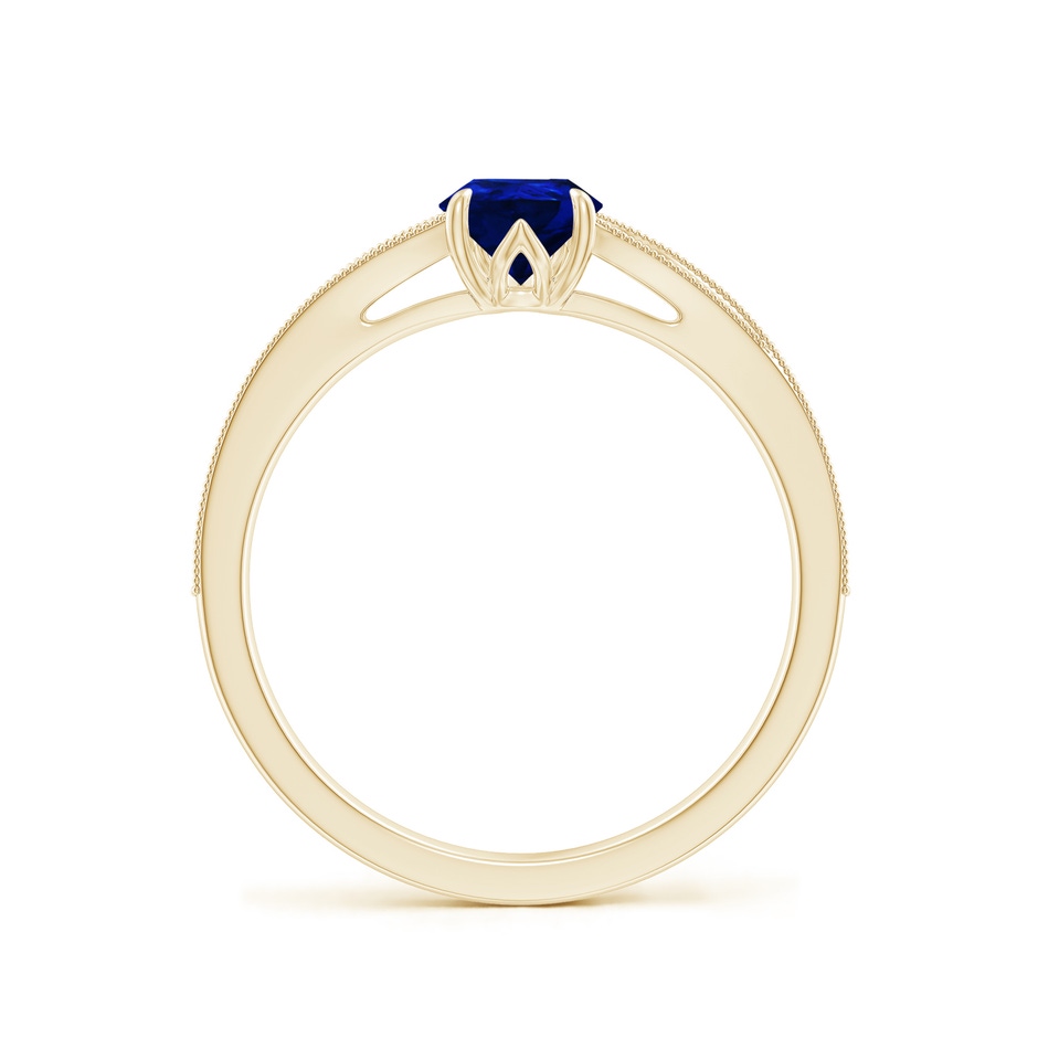 7x5mm AAAA Vintage Inspired Pear Blue Sapphire Split Shank Engagement Ring in Yellow Gold side 199
