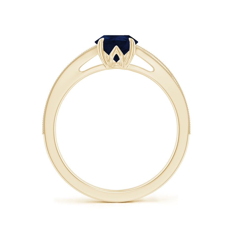8x6mm A Vintage Inspired Pear Blue Sapphire Split Shank Engagement Ring in Yellow Gold side 199