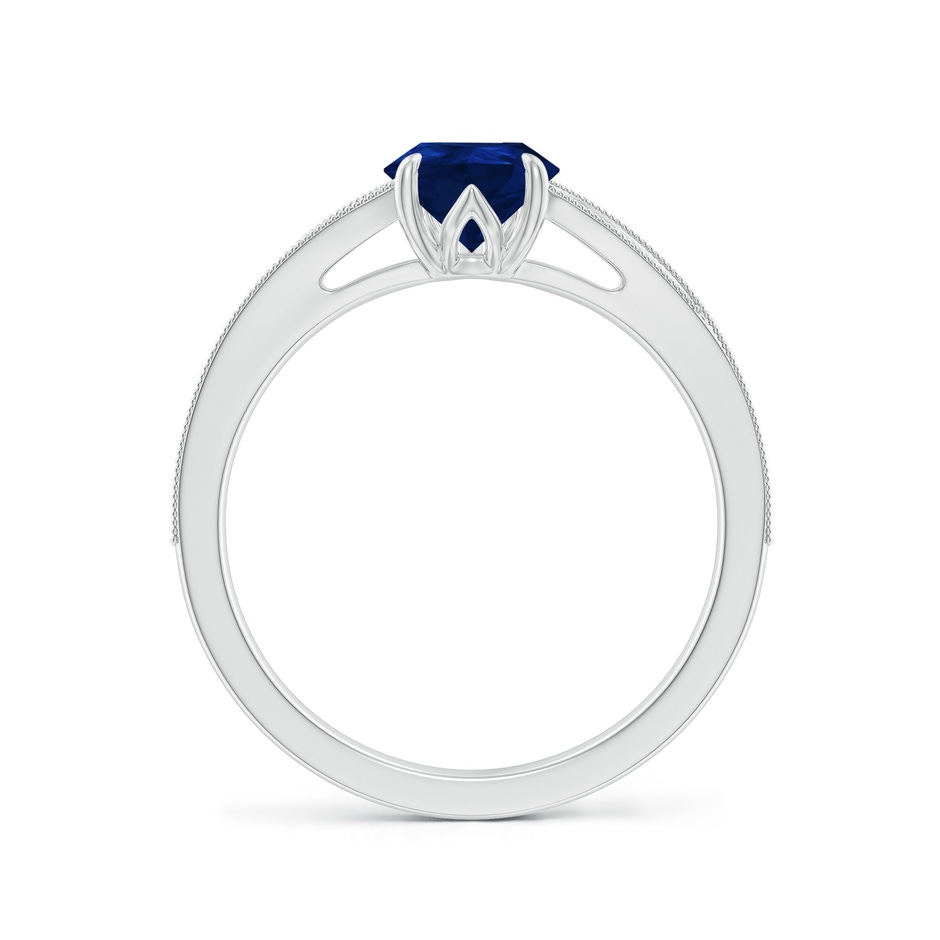 8x6mm AA Vintage Inspired Pear Blue Sapphire Split Shank Engagement Ring in P950 Platinum side 199