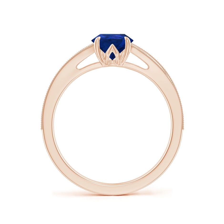 8x6mm AAA Vintage Inspired Pear Blue Sapphire Split Shank Engagement Ring in Rose Gold side 199