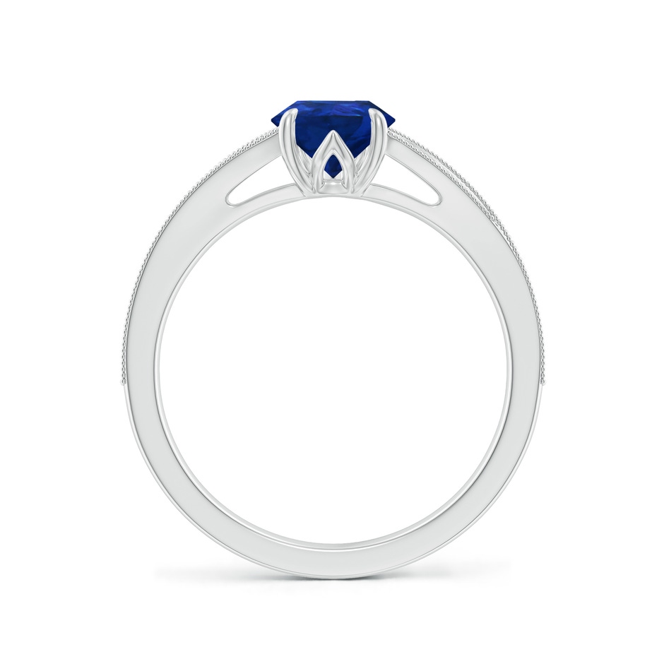 8x6mm AAA Vintage Inspired Pear Blue Sapphire Split Shank Engagement Ring in White Gold side 199