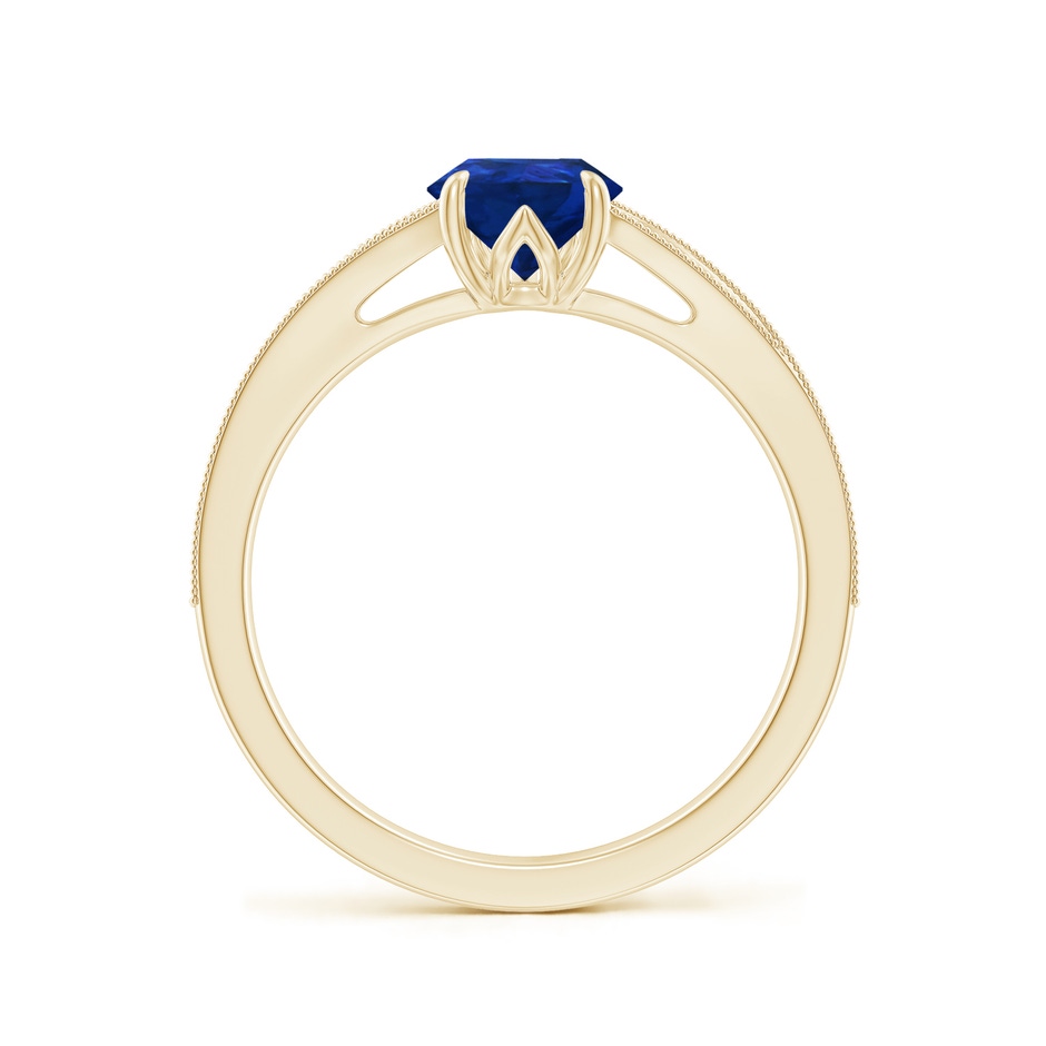8x6mm AAA Vintage Inspired Pear Blue Sapphire Split Shank Engagement Ring in Yellow Gold side 199