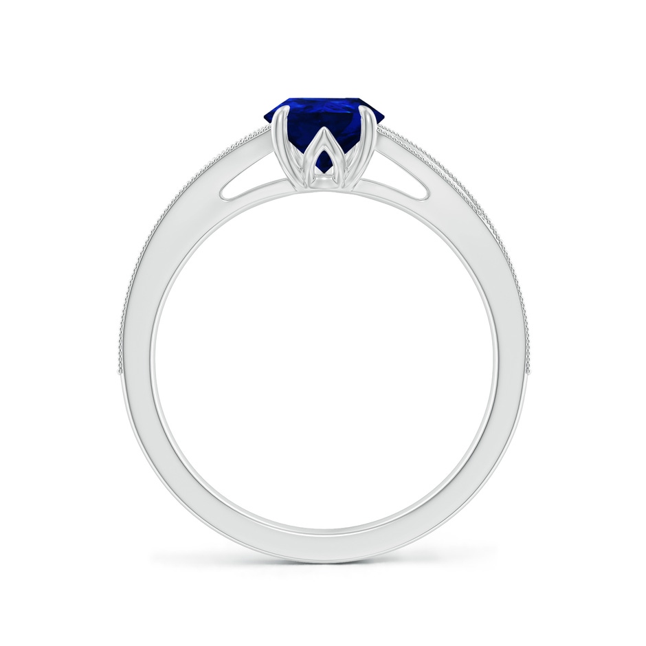 8x6mm AAAA Vintage Inspired Pear Blue Sapphire Split Shank Engagement Ring in P950 Platinum side 199