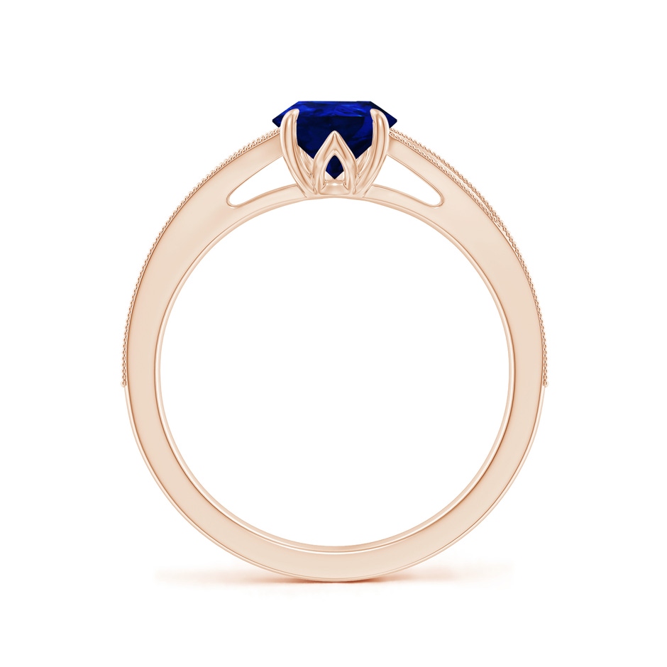 8x6mm AAAA Vintage Inspired Pear Blue Sapphire Split Shank Engagement Ring in Rose Gold side 199