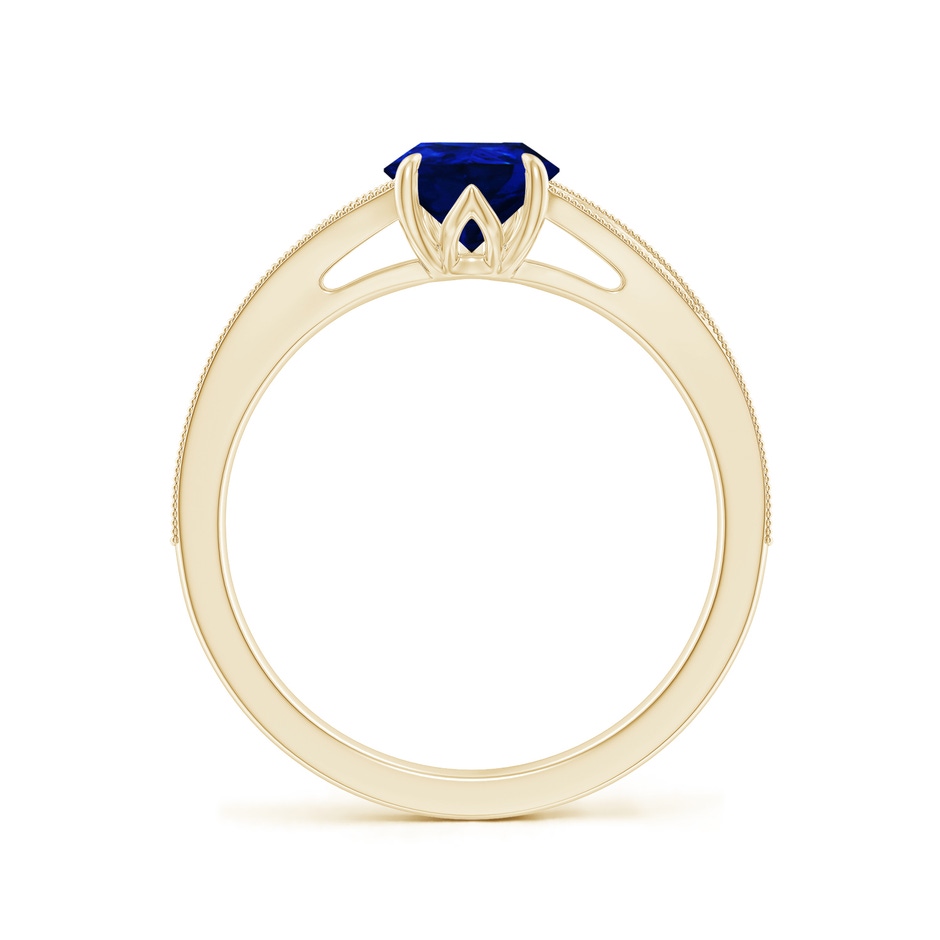 8x6mm AAAA Vintage Inspired Pear Blue Sapphire Split Shank Engagement Ring in Yellow Gold side 199