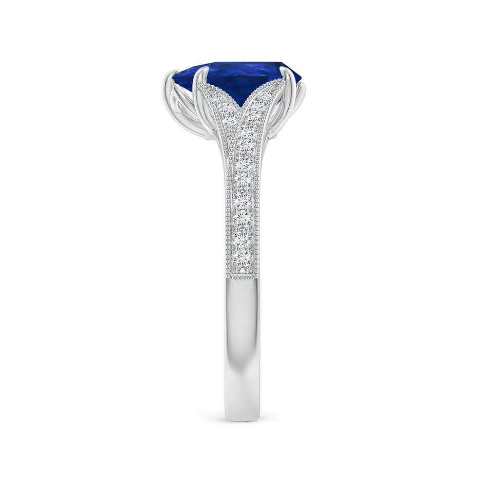 9x7mm AAA Vintage Inspired Pear Blue Sapphire Split Shank Engagement Ring in P950 Platinum side 299