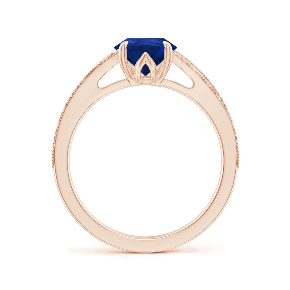 9x7mm AAA Vintage Inspired Pear Blue Sapphire Split Shank Engagement Ring in Rose Gold side 199