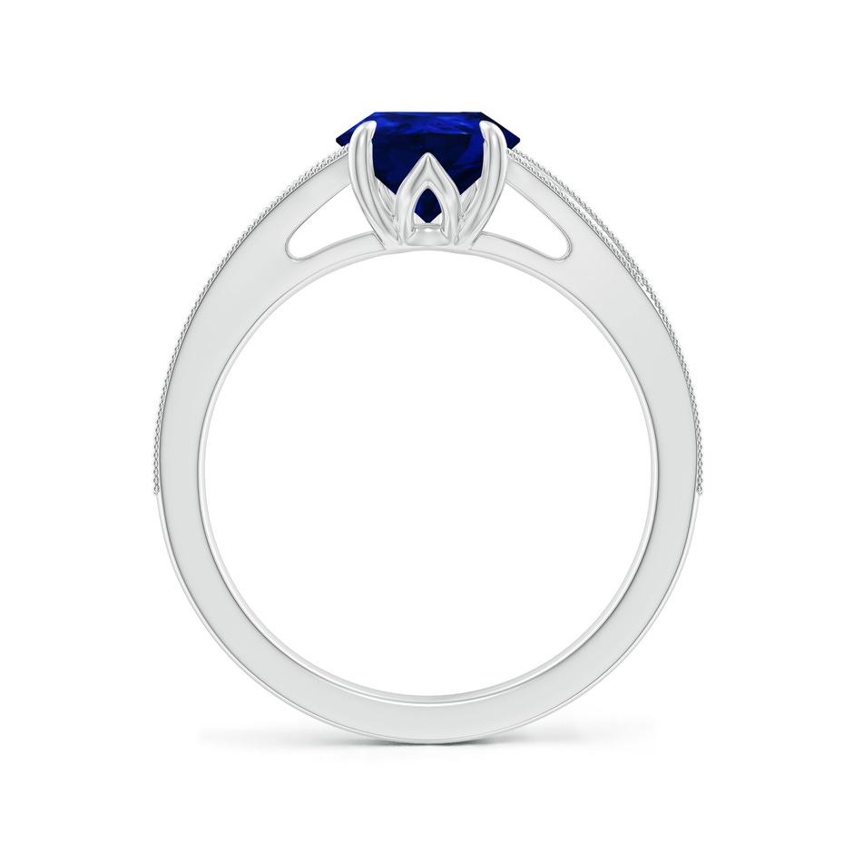 9x7mm AAAA Vintage Inspired Pear Blue Sapphire Split Shank Engagement Ring in P950 Platinum side 199