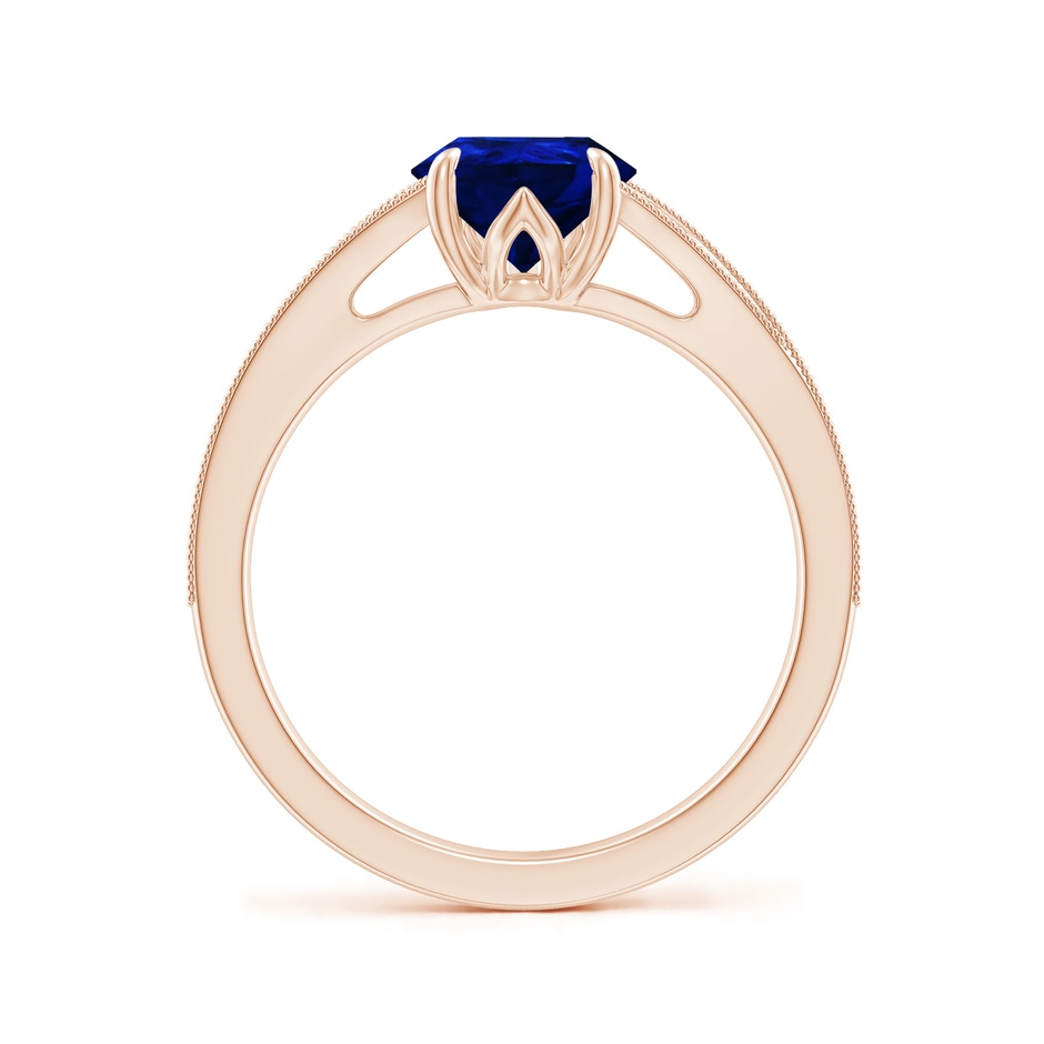 9x7mm AAAA Vintage Inspired Pear Blue Sapphire Split Shank Engagement Ring in Rose Gold side 199