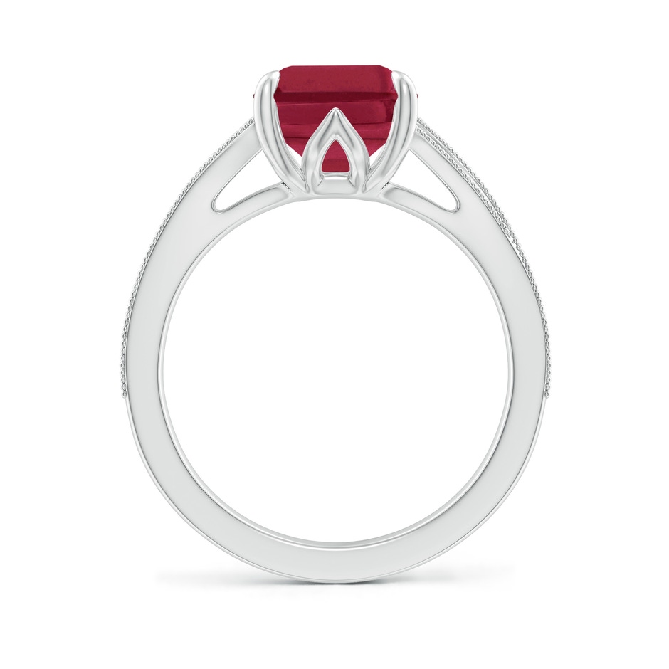10x8mm A Vintage Inspired Emerald-Cut Ruby Split Shank Engagement Ring in White Gold side 199