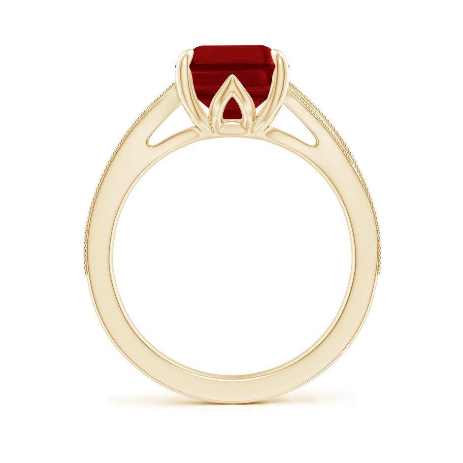 10x8mm AAAA Vintage Inspired Emerald-Cut Ruby Split Shank Engagement Ring in 18K Yellow Gold side 199