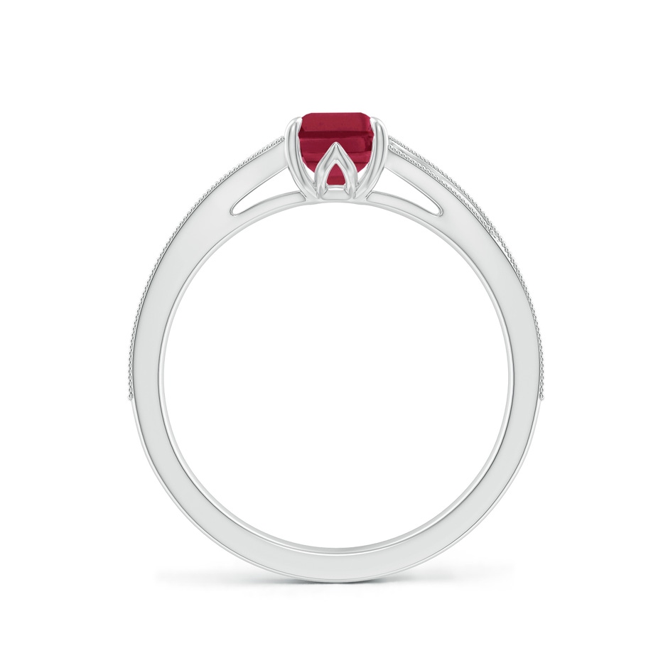 7x5mm A Vintage Inspired Emerald-Cut Ruby Split Shank Engagement Ring in P950 Platinum side 199