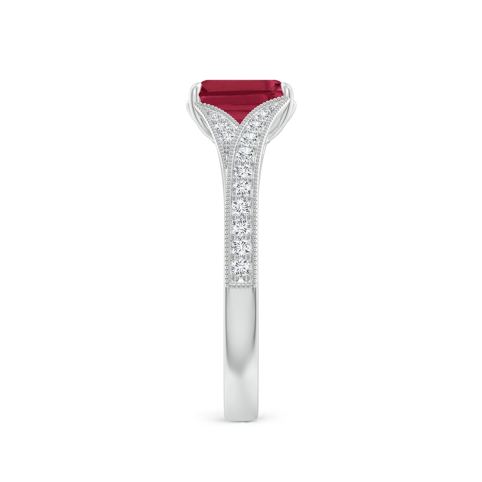 7x5mm A Vintage Inspired Emerald-Cut Ruby Split Shank Engagement Ring in P950 Platinum side 299