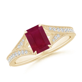 Emerald Cut A Ruby