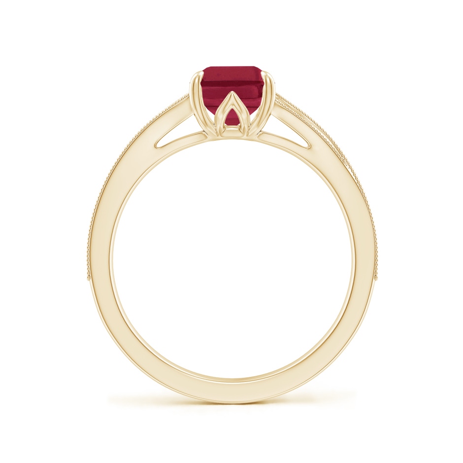8x6mm A Vintage Inspired Emerald-Cut Ruby Split Shank Engagement Ring in Yellow Gold side 199