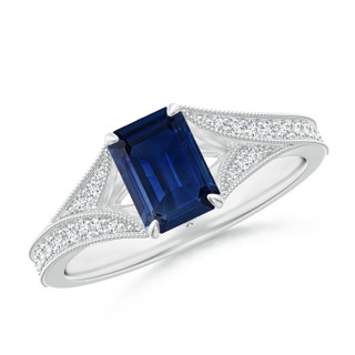 Emerald Cut AAA Blue Sapphire